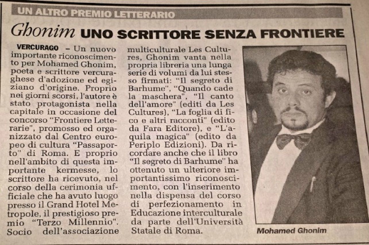 Ghonim uno scrittore senza frontiere